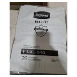 Depend Real Fit Adult Diapers, Incontinence Underwear for Men, Disposable, Maximum Absorbency, Large/Extra Large, Black box full