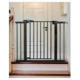 Babelio Baby Gate, 29-43\" Auto-Close Easy Install Pet Gate, Extra Wide Walk Thru Child Safety Gate, 30\" Tall Pressure-Mounted Metal Dog Gate for Doorways & Stairs, Black