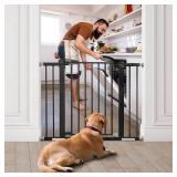 Babelio Baby Gate, 29-43\" Auto-Close Easy Install Pet Gate, Extra Wide Walk Thru Child Safety Gate, 30\" Tall Pressure-Mounted Metal Dog Gate for Doorways & Stairs, Black