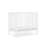 Delta Children Mia Portable Folding Mini Crib with 1.5-Inch Mattress - Greenguard Gold Certified, Bianca White