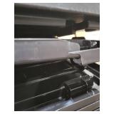 IRIS USA 589090 27 Gallon Utility Tough Stackable Plastic Storage Tote, Black (4 Pack) one lid broken