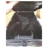 IRIS USA 589090 27 Gallon Utility Tough Stackable Plastic Storage Tote, Black (4 Pack) one lid broken