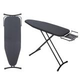 Ironing Board 48\" x 15\" with Retractable Iron Rest, RAINHOL Heavy Duty Full Size Iron Board, Sturdy Wide Frame with Thick Padding Cover, Height-Adjustable, Black