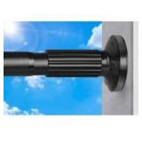 Tension Curtain Rod 51-145In(4.25-12.08Ft), Extra Long Curtain Rod No Drilling for Window or Bathroom Patio, Adjustable Spring Shower Curtain Rod, Easy to Install Never Rust Rod Diameter 1.26In-Black