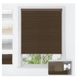 LazBlinds No Tools No Drill Cordless Cellular Shades, Blackout Light Blocking Honeycomb Shades for Home, Thermal Insulation Blinds for Windows, 40\" W x 48\" H, Dark Coffee