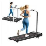 Walking Pad with Incline and Handle Bar powers on