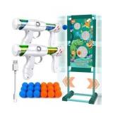 Gun Toy Gift for Boys Age of 4 5 6 7 8 9 10 10+ Years Old Kids Girls for Birthday with Moving Shooting Target 2 Blaster Gun and 18 Foam Balls Compatible with Nerf Guns (Dinosaur)