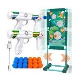 Gun Toy Gift for Boys Age of 4 5 6 7 8 9 10 10+ Years Old Kids Girls for Birthday with Moving Shooting Target 2 Blaster Gun and 18 Foam Balls Compatible with Nerf Guns (Dinosaur)