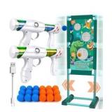 Gun Toy Gift for Boys Age of 4 5 6 7 8 9 10 10+ Years Old Kids Girls for Birthday with Moving Shooting Target 2 Blaster Gun and 18 Foam Balls Compatible with Nerf Guns (Dinosaur)