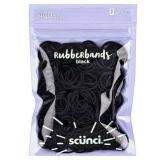 2 packages Scunci Kids Polyband Rubber Hair Ties  Black  400-Pieces - Retail: $20