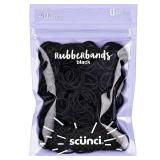 2 packages Scunci Kids Polyband Rubber Hair Ties  Black  400-Pieces - Retail: $20
