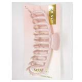 scunci Recycled Large Barrel Claw Clip - Pink - Thick Hair - Retail: $8