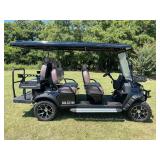 2025 Six Seat 60 volt Golf Cart - Bluetooth Screen for Phone calls, Radio, Movies, Range and Battery Level - Very Fast - Updated Headlights and Running Lights, much brighter than past models