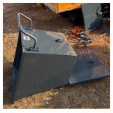 Unused Dump Hopper: Handle, wheels and hydraulic dump capability 35 x 28 x 31 inches in dimensions