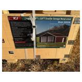 Unused 22x23 Metal Double Garage, Red and Brown in Color