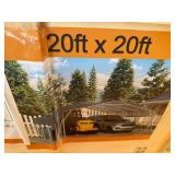 Unused 2025 20x20 fully Carport/Garage in Dark Grey Color