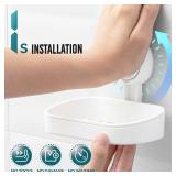TAILI Soap Dish Soap Holder Suction Cup Powerful Vacuum Suction, Strong Sponge Holder for Shower, Bathroom, Tub and Kitchen Sink, Drill-Free, Removable