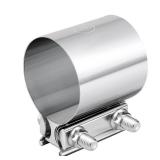 EVIL ENERGY 3.5 Inch Exhaust Clamp,3 1/2" Butt Joint Band Clamp Sleeve Coupler Stainless Steel for Pipes,Mufflers,Catalytic Converters 1PCS