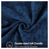 decorUhome Chenille Soft Throw Pillow Covers 12x20 Set of 2, Lumbar Velvet Farmhouse Neutral Decorative Euro Pillow Covers with Stitched Edge for Couch Sofa Bed Home Decor, Poseidon