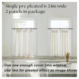 32 Inch Curtains Length,Sheer Cafe Linen Small Custom Curtains for Windows Kitchen