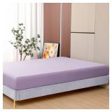 Toodou Soft Silky Touch Lavender Twin Fitted Sheet Have Breathable Wrinkle and Fade Resistant- The Mattress Covers is Most Comfortable and Luxurious Fitted Sheets
