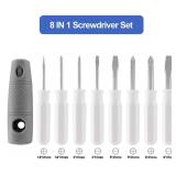 LDEXIN 9 in 1 Multifunctional Screwdriver Set Replaceable Screwdriver Interchangeable Magnetic Driver (PH0, PH1, PH2, SL3, SL5, SL6, Brad Awl, Thread Awl)