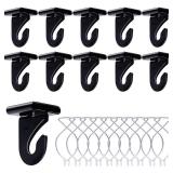 OALEN 20 Drop Ceiling Hooks for Classrooms & Offices, Black Heavy Duty Metal T-Bar Hooks for Hanging Plants & Decorations