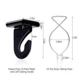 OALEN 20 Drop Ceiling Hooks for Classrooms & Offices, Black Heavy Duty Metal T-Bar Hooks for Hanging Plants & Decorations