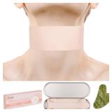 Beautistin Reusable Silicone Neck Wrinkle Patch - Silicone Mask Adjustable, for Use with Neck Cream, No Adhesive, Anti Wrinkle Patches for Firming and Tightening, with Jade Gua Sha Tool and Tin Case