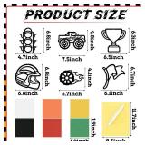 Race Car Tissue Paper Craft Kit Racing Handmade Paper Cardboard Race Car DIY Art Crafts for Home School Classroom Birthday Party Decorations Supplies Window Stained Glass Effect Art Supplies
