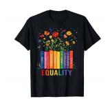 Equality Love Peace And Kindness Book Flowers LGBT Gay Pride T-Shirt -2XL -White