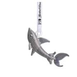 Blown Glass Shark Ornament for Home Decor Hanging, Glass Sea Ocean Beach and Coastal Ornament Gifts for See Animal Lovers (2.5inch,Grey)