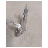 Blown Glass Shark Ornament for Home Decor Hanging, Glass Sea Ocean Beach and Coastal Ornament Gifts for See Animal Lovers (2.5inch,Grey)