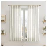 Joywell Cafe Curtains 54 Inch Length Semi Sheer Curtains Ivory Cream Curtain 2 Panels Set Light Filter Cotton Linen Drapes Oatmeal Neutral Modern Boho Natural Sheer Drapes for Bathroom Window