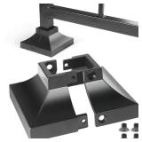 Epcee 4pcs Post 1" Aluminum Deck Post Base Cover, Post Skirt, Handrail, Stair, Porch, Deck Railing Base Brackets Covers (Black)
