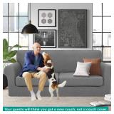 YEMYHOM Latest Checkered 3 Pieces Couch Covers For 2 Cushion Couch High Stretch Sofa Cover With 2 Extra Large Seat Cushion Covers Anti Slip Elastic Slipcovers (Light Gray), 71"-91"(2 Cushions)