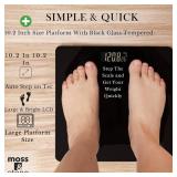 Moss & Stone Black Digital Bathroom Scale For Body Weight, Smart Step-On Technology, Backlit LCD Display, High Accuracy Weight Scale 400lb/180kg, Glass Slim Design, Auto On/Off, Home Use