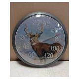 Taylor White Tail Deer Large Indoor Outdoor Dial Thermometer, Wireless Thermometer with Easy To Read Large Numbers For Patio, Pool, Garden Or Garage, and Indoor Areas, 13.25-inch, White Tail Dee, Blue