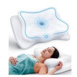 EKIFT Ease Now Cervical Neck Pillow For Pain Relief, Beauty Sleeping Cooling Pillow For Side Back Stomach Sleeper, Odorless Memory Foam Bed Pillows Deep Sleep,Ergonomic Orthopedic Neck Support