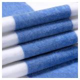 HENBAY Cotton Oversized Beach Towel - Large 70 x 35 Inch Pool Towel, Blue Striped Quick Dry Swimming Cabana Towel