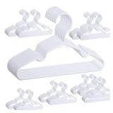 MJRASG 120 Pack White Plastic Non-Slip Baby Hangers, Heavy Duty, Flexible, Slim