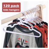 MJRASG 120 Pack White Plastic Non-Slip Baby Hangers, Heavy Duty, Flexible, Slim
