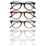 JOLISU 5 Pack Reading Glasses For Women/Men-Blue Light Blocking Computer Reader w/Round Frame