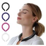Magic Gel Neck Ring Coolers - Wearable Neck Cooling Ice Pack - Reusable Cool Body Cooler Tube - Cold Gel Wrap Ice Packs For Necks - Perfect For Athletes Or Outdoor Workers - Black