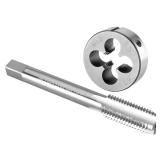 Burkit M12 X 1.5 Tap And Die Set, M12 x 1.5 Machine Thread Tap And Round Die Right Hand