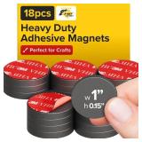Strong Ceramic Round Magnets With Adhesive Backing (1x0.15"/25x4mm, 18 pcs) - Heavy Duty Sticky Magnets, Non-Corrosive, Versatile For Home, Office, Workshop, Whiteboard, Fridge And Hobby Use