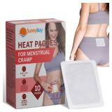 SunnyBay Heat Patches For Menstrual Cramp, Air-Activated Adhesive Heat Pads For Period, 130 F Warmth Up To 8 Hours, Stick To Clothing Not Skin, 2.75 x3.5 inches, 10-Count