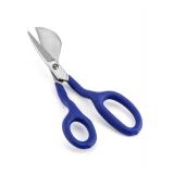 QWORK Duckbill Shears, 7" Duckbill Applique Scissors, For Carpet Pile, Carpet Punch - Blue