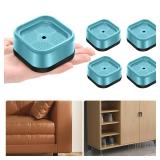 4 Pack Furniture Risers Adjustable Bed Risers Heavy Duty Lifts Height 1", Square Stackable Bed Risers 1, 2 Rr 3 Inch For Desk Leg Table Couch Sofa Chair Bed Frame Legs Dorm, Blue