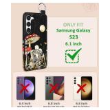 Shorogyt For Samsung Galaxy S23 Wallet Case With Card Holder - Designer Mushroom Skull Pattern Kickstand Magnetic Clasp Back Flip Folio Leather Phone Case